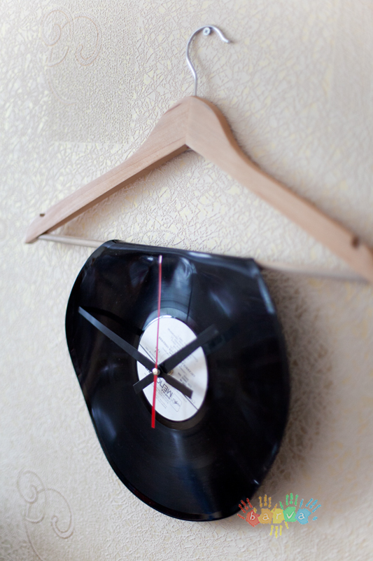 Часы из виниловой пластинки для Кухни, девушка с котом декор комнаты настенные